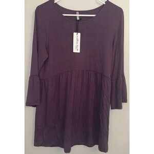 NEW Mother Bee Maternity Bell Sleeve Flowy Hem Tunic Top Size M